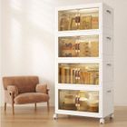 BAKLON 4 Boites Organisateur de Rangement Plastiques Pliable Pour Salle de Bain Cuisine Chambre à Coucher Salon Vetements Jouets Livres