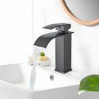 FUZMONOERE Robinet Salle de Bain Cascade Noir Mitigeur lavabo avec L'eau Chaud et Froid Robinets de lavabo Mitigeur en Laiton