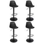 Tabourets de bar noirs - BELFOYER - Siège Hauteur réglable - Lot de 4