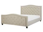 BELIANI Lit double en tissu beige 160 x 200 cm AUREL