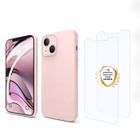EVETANE Coque compatible Iphone 13 antichoc Rose + 2 vitres