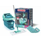 Set lave sol avec seau essoreur à roulettes Leifheit Profi XL Mobile 55168, balai serpillière seau,housses micro duo et static plus