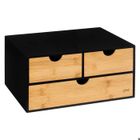 5 FIVE SIMPLY SMART 5five - tour de rangement bureau 3 tiroirs bambou "bava" noir