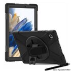 Coque antichoc Robuste Noir pour Samsung Galaxy Tab A8 10.5 2021 X205- X200 avec Dragonne, Support Rotatif [Toproduits®]
