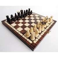 Beau jeu d'échecs en bois de voyage ROYAL MAXI 31 cm / 12 pouces pour enfants, adultes, jeu classique fabriqué à la main