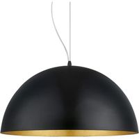 EGLO Lustre GAETANO 1, 1 suspension a flamme, lampe suspendue en acier, couleur  noir, or, douille  E27, O  53 cm