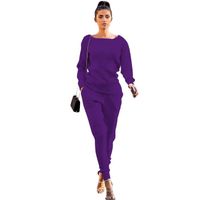 ENSEMBLE DE VETEMENTS nouveau femme pantalon, pull automne hiver Urban Casual Set de deux pièces couleur  Violet