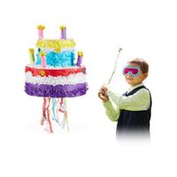 Relaxdays Pinata à suspendre gâteau anniversaire pour enfants à remplir anniversaire jeux décoration, coloré