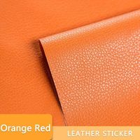 PAPIER PEINT,Orange Red-50CM x 137CM--Patch De Réparation Auto-adhésif En Cuir Pu, Pour Sièges De Voiture, Papier Peint Imperméable