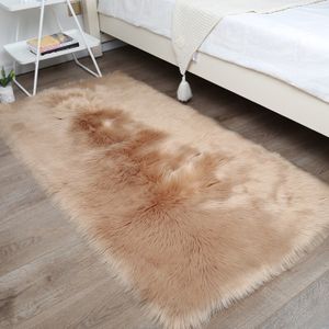 NATTE - TAPIS DE PLAGE Tapis blanc épais en fourrure douce,pour salon,chambre à coucher,en peluche,Imitation laine- 9970-Light Brown-40x60cm Doormat