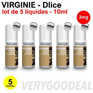 Eliquid VIRGINIE 3mg lot de 5 liquides DLICE - Cdiscount Au quotidien