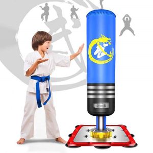 SAC DE FRAPPE Sac de Frappe sur Pied Boxe Enfant - Dripex - Robuste Sac de Punching Kick - Bleu