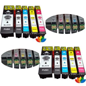CARTOUCHE IMPRIMANTE 10 Pack Compatible EPSON 33XL T3351 T3361 T3362 T3