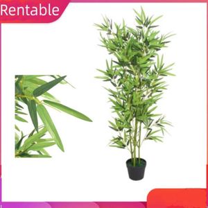 FLEUR ARTIFICIELLE Plante artificielle avec pot Bambou 120 cm Vert   -VQU