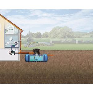 COLLECTEUR EAU - CUVE  Recuperateur d'eau de pluie - GARANTIA - 5000L - Cuve à enterrer - PE (polyéthylène) - Blanc