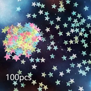 Sticker phosphorescent lumineux - RENARD ET SOURIS VOLANT + 80 ÉTOILES -  Autocollant mural plafond enfant fluorescent - 110x145cm