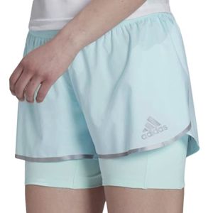 SHORT DE RUNNING Short de Running Femme - Adidas Adizero - Bleu clair - Respirant - Cuissard intégré