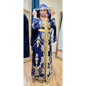 DJELLABA – CAFTAN – TAKCHITA Caftan cape robe dubai farasha kaftan oriental takchita Bleu abaya