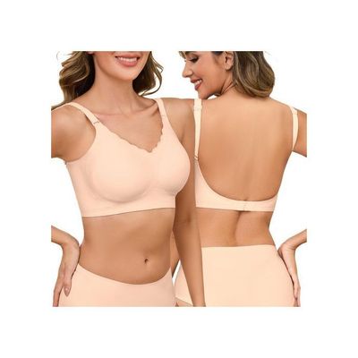 Soutien-gorge Adhésif En Gel Silicone Sans Bretelles - Bonnet D, Taille Unique, Couleur Beige | Neuf