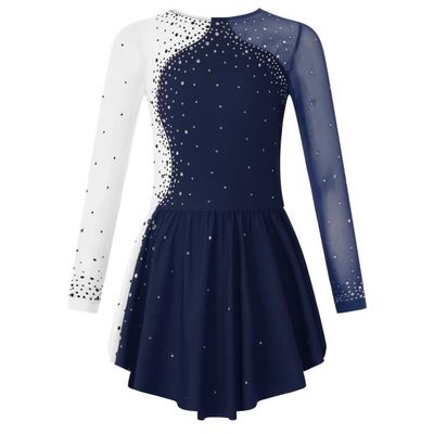 Robe Classique De Patinage Artistique Professionnel à Manches Longues Pour Danse Sur Glace Et