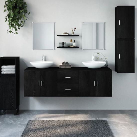 VidaXL Ensemble de meubles salle de bain 5 pcs chêne bois d'ingénierie 242564 - Maison