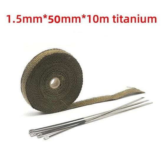 Bande Thermique Pour échappement Moto - 2 Rouleaux 5m X 5cm Argent Avec Attaches - Isolant Collecteur, Réduction Chaleur Et Bruit - 4