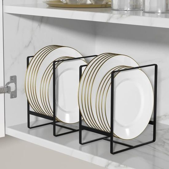 Lot De 10 Supports D'assiettes En Fer Noir – Hauteur 102 Cm – Neufs