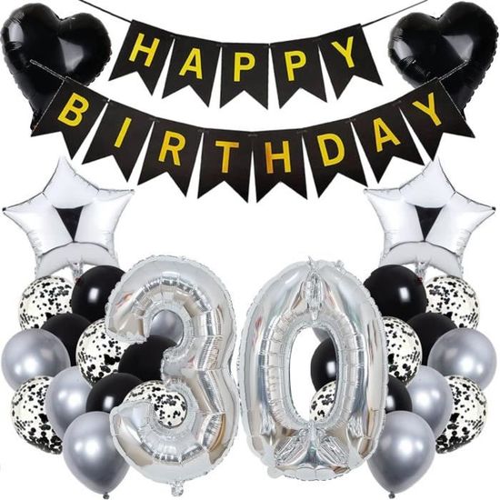 Ballon 30 Ans Anniversaire Homme, Kit De Decoration Anniversaire 30 Ans Homme Femme