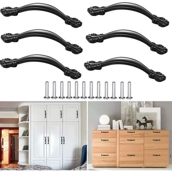Poignée De Meuble Viefe Noire Style Antique - Modèle U 0056 - Plusieurs Tailles Dispo