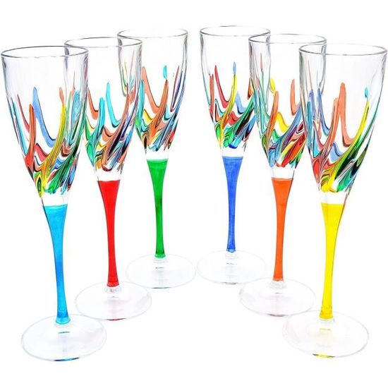 Flûte à champagne décorée Trix (Lot de 6) Cdiscount Maison