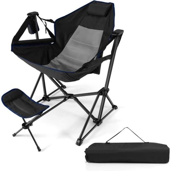 Chaise Camping Pliable GUHAOOL – Acier Carbone, Tissu Oxford 600D, Charge 120kg, Compacte 34x14x11 Cm