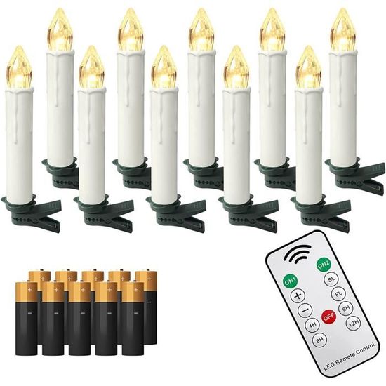 Bougies LED - UISEBRT - 40 Pièces - Télécommande - Minuterie - Effets