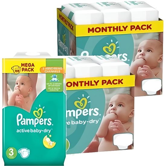 300 Couches Pampers Active Baby Dry taille 3 Cdiscount Puériculture & Eveil bébé