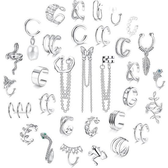 3pcs Manchettes D'Oreille Non Perçantes Pour Femmes, Boucles