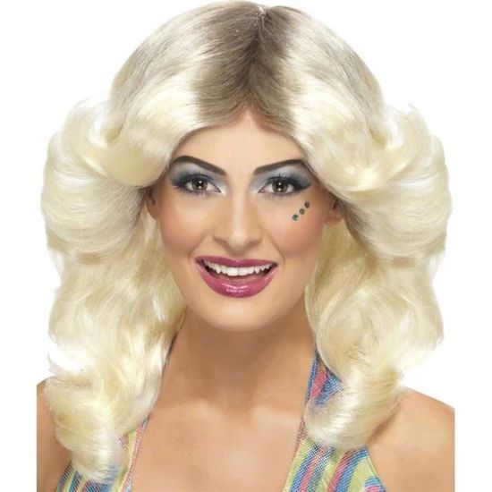 années 70 couches Flick perruque Blonde Perruque Disco Déguisement