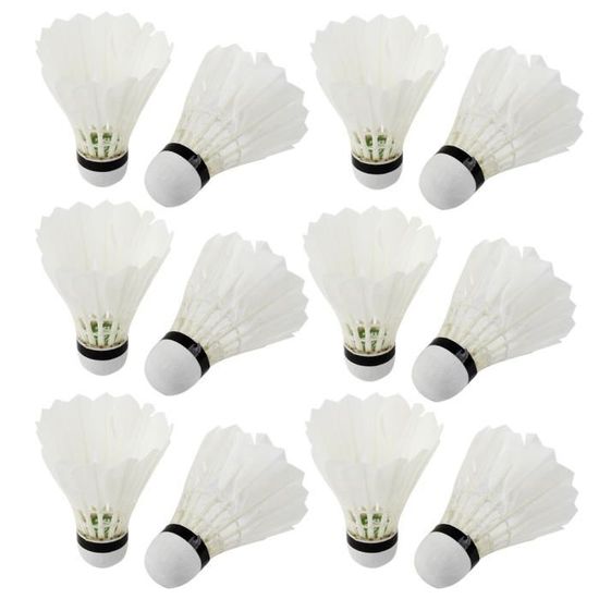 Volants De Badminton En Plumes D'Oie - Lot De 12, Haute Vitesse Et Durables Pour Jeu En Extérieur Ou Intérieur