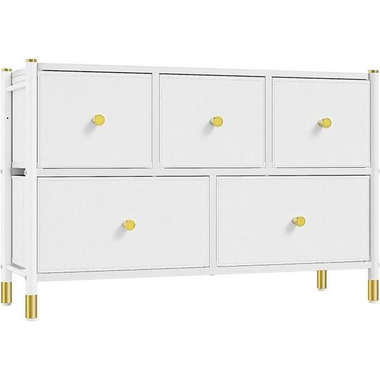 YITAHOME Commode - 8 Tiroirs En Tissu Commode Chambre Meuble De Rangement Cadre En Metal Chambre A Coucher Salon Noir