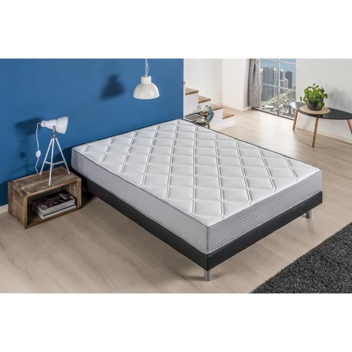 Matelas SUPERB - DEKO DREAM - 160x200 cm - Mémoire de forme - Ressort - Ferme - Ressorts ensachés - 22 cm