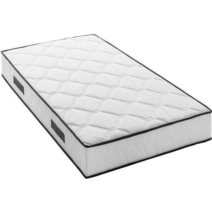 Matelas 90 x 190 cm - Hauteur 24 cm - 380 ressorts ensachés - 7 zones - Equilibré - réversible - fabriqué en Belgique