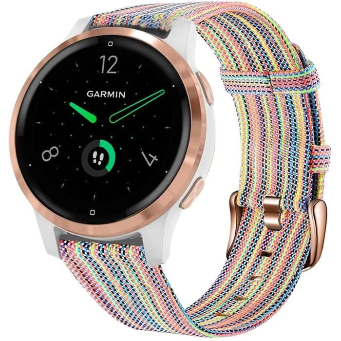 Ahayo Bracelet de montre pour Garmin Vivoactive 4S-Vivomove 3S-Venu 2S, 18  mm en nylon doux et respirant avec fermoir en or rose pou - Cdiscount  Téléphonie