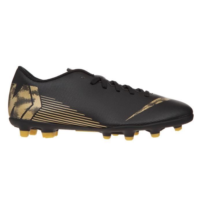NIKE Chaussures de football Vapor 12 Club FG et MG - Noir et or