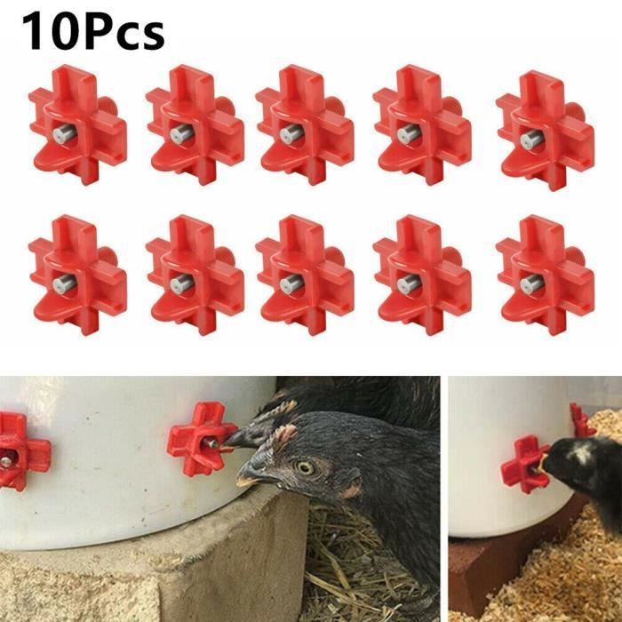 10 Pièces Abreuvoir Automatique Pour Poules – Gobelet D'Eau Volaille En Plastique ABS Anti-Fuite Pour Poulets, Cailles, Oies