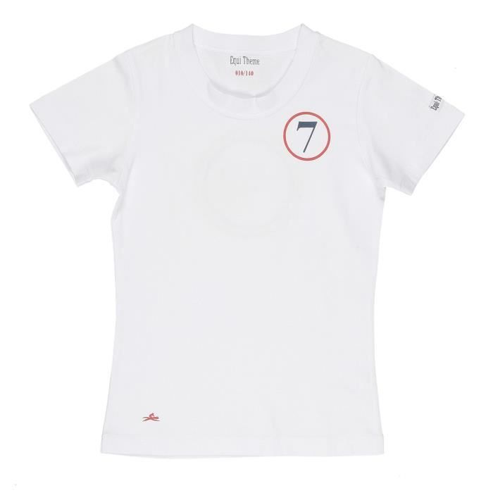 EQUI-THEME T-shirt d'équitation Galop 7 - Enfant - Blanc