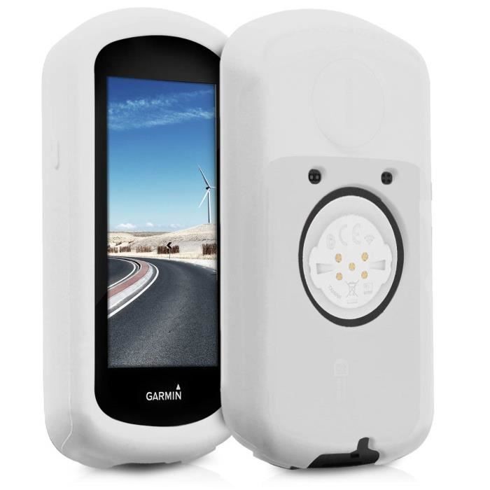kwmobile Housse GPS vélo - Accessoire pour Garmin Edge 1030 - Protection boitier navigateur - Étui en Silicone Blanc