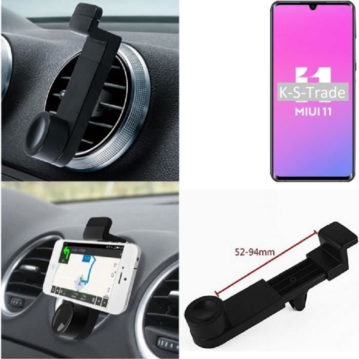 Titulaire télephone pour la voiture pour Xiaomi Mi Note 10 Lite, noir - support de grille de ventilation, support de - K-S
