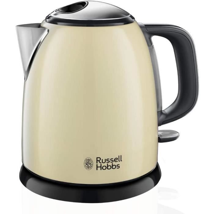 Russell Hobbs Bouilloire Compacte 1L, Ebullition Rapide, Filtre Anti-Calcaire Amovible Lavable - Crème 24994-70 Colours Plus