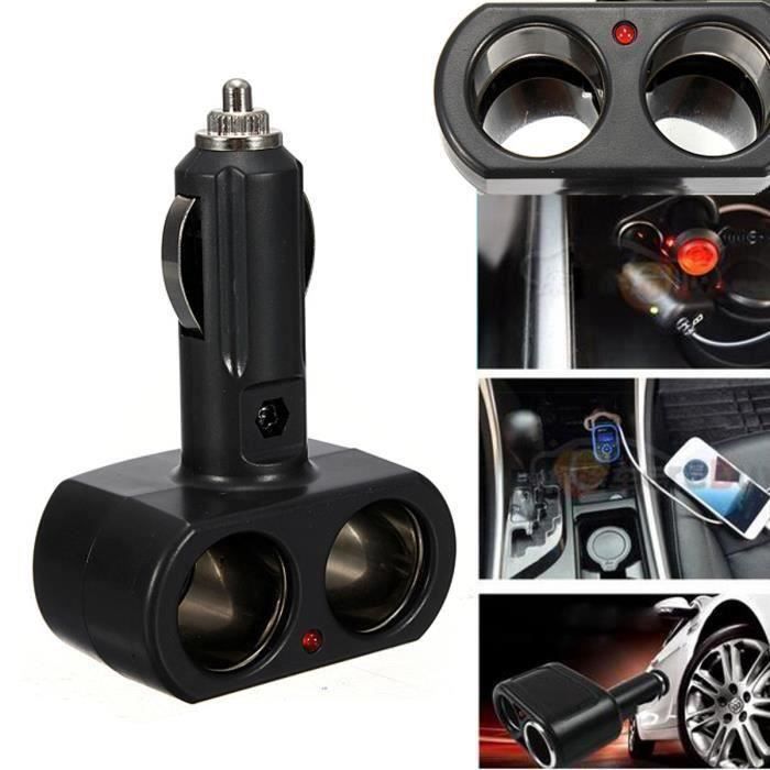 12V MULTIPRISE Prise Allume Cigare Adaptateur Connecteur Double Secteur Pr Moto Auto L06074