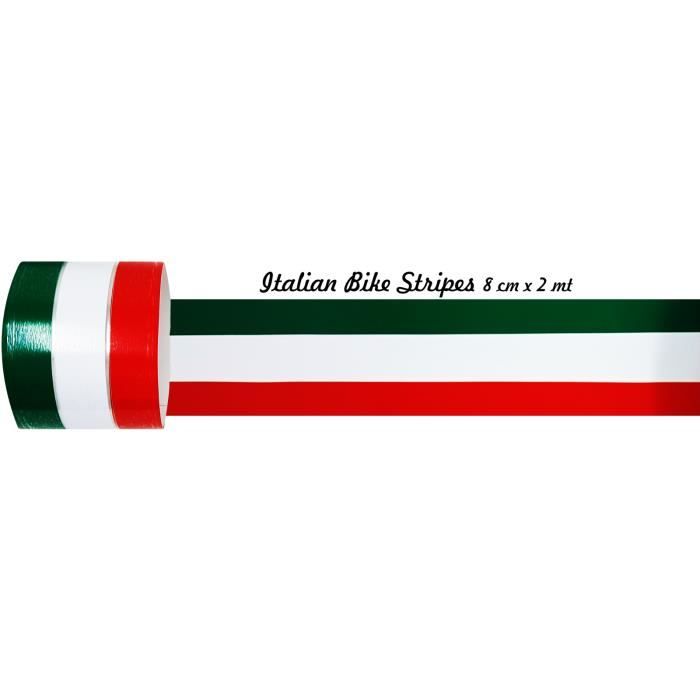 Bande Adhésive de Course pour Motos, Triple, Drapeau Italie, Vert Blanc Rouge, 80 mm x 2 mt
