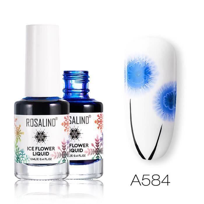 Nail art vernis a ongles ROSALIND Système de fleurs de glace Liquide Neige Fla kes Base blanche Manucure Décoration FKT2