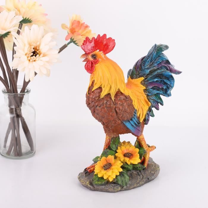 Cikonielf Statue de coq Maison Cour Jardin Décoration Extérieur Décoratif Coq Modèle Statue Sculpture Art Artisanat Ornement